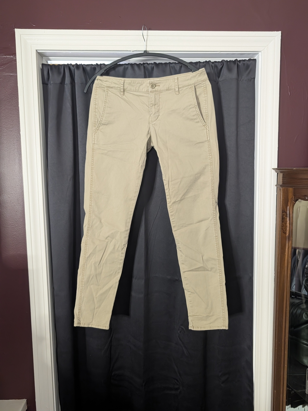 Ralph Lauren Tan Khaki Twill Military Chino Women's Slim Trousers Pants 28